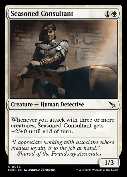 Seasoned Consultant, Magic card MKM 33 — Murders at Karlov Manor set