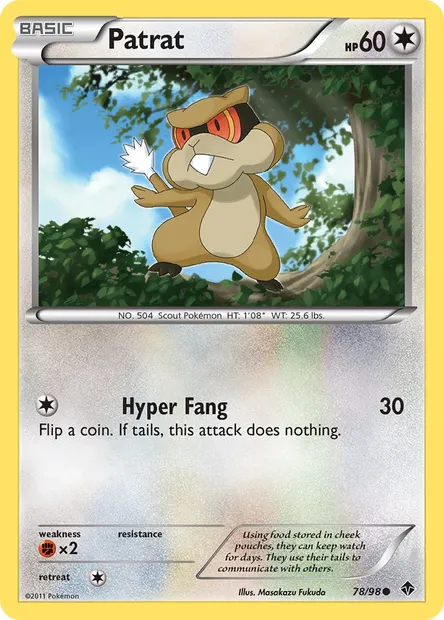 Patrat, Pokémon card EPO 78 — Emerging Powers set