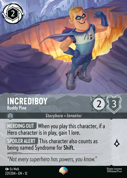 Incrediboy - Buddy Pine, Disney Lorcana card CH12-221 — Wilds Unknown set