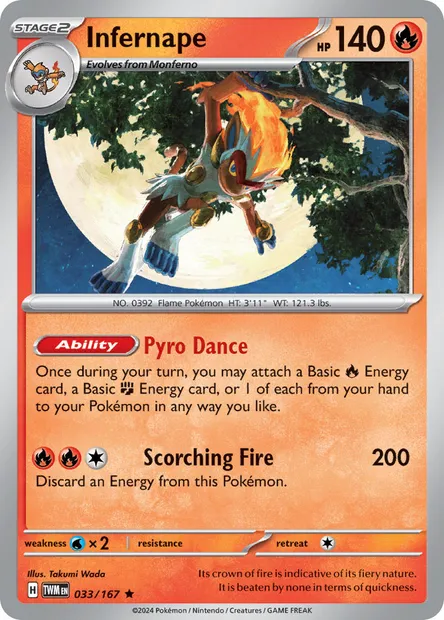 Infernape, Pokémon card TWM 033 — Twilight Masquerade set