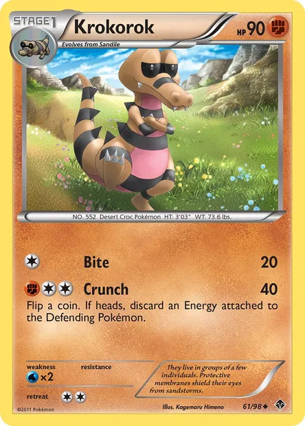 Krokorok, Pokémon card EPO 61 — Emerging Powers set