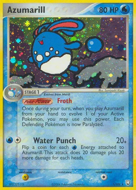 Azumarill, carte Pokémon TRR 1 — extension Team Rocket Returns