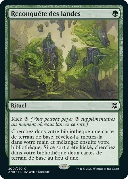 Reconquête des landes, carte Magic ZNR 200 — extension Renaissance de Zendikar