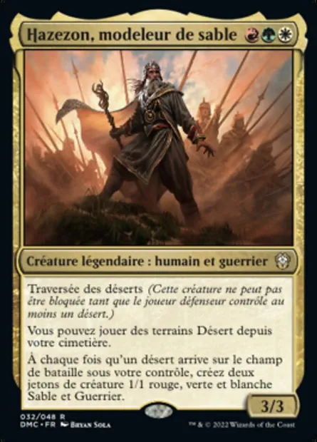 Hazezon, modeleur de sable, carte Magic DMC 32 — extension Dominaria United Commander