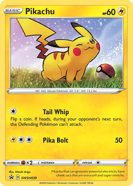 Pikachu, Pokémon card SWSH 039 — SWSH Black Star Promos set