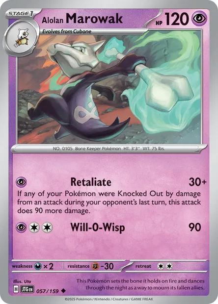Alolan Marowak, Pokémon card JTG 057 — Journey Together set