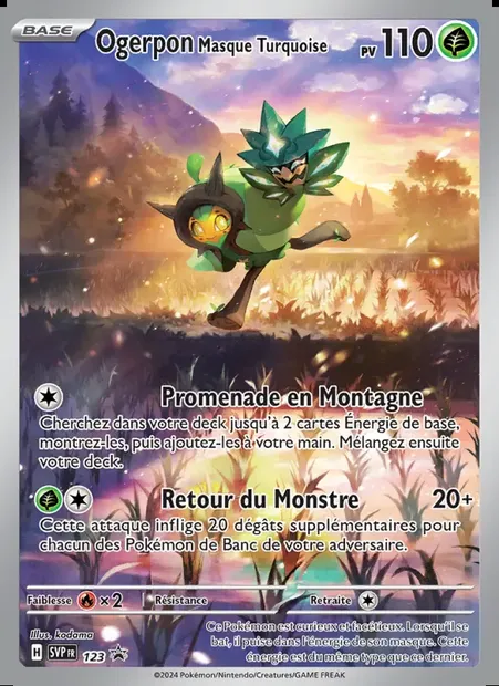 Ogerpon Masque Turquoise, carte Pokémon PR-SV 123 — extension SVP Black Star Promos