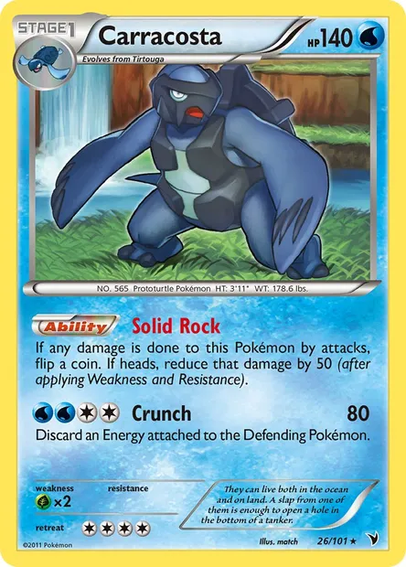 Carracosta, Pokémon card NVI 26 — Noble Victories set