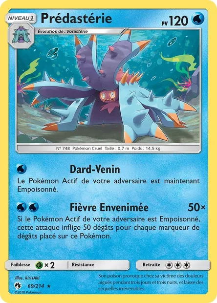 Prédastérie, carte Pokémon LOT 69 — extension Tonnerre Perdu