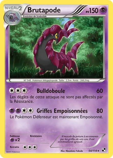 Brutapode, carte Pokémon BLW 54 — extension Noir & Blanc