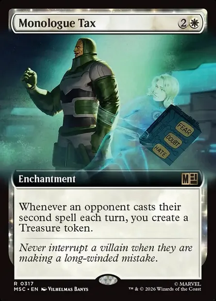 Monologue Tax, Magic card MSC 317 — Marvel Super Heroes Commander set