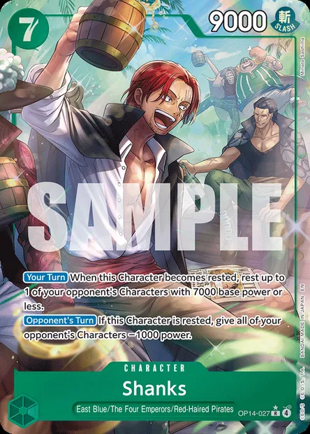Shanks, One Piece card OP14-027 — THE AZURE SEA’S SEVEN set
