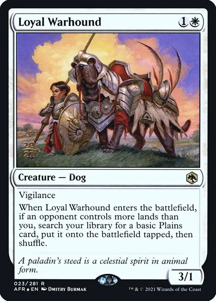 Loyal Warhound, Magic card PAFR 23s — Adventures in the Forgotten Realms Promos set