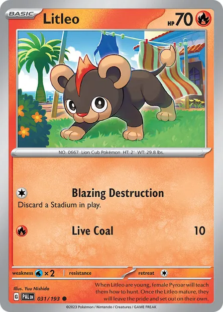 Litleo, Pokémon card PAL 031 — Paldea Evolved set