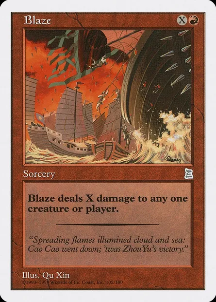 Blaze, Magic card PTK 102 — Portal Three Kingdoms set