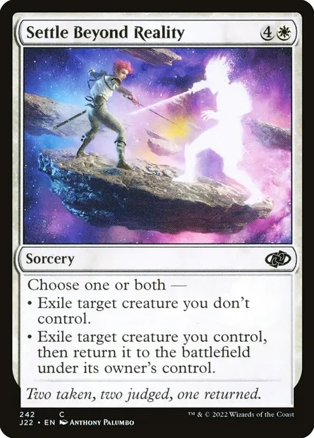 Settle Beyond Reality, Magic card J22 242 — Jumpstart 2022 set