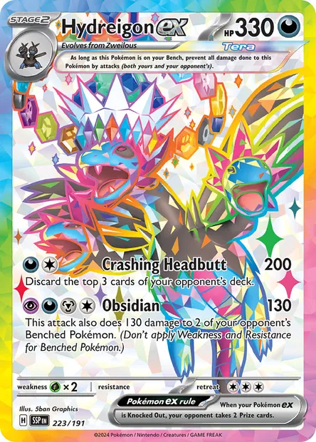 Hydreigon ex, Pokémon card SSP 223 — Surging Sparks set
