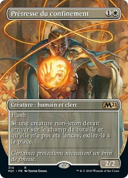 Prêtresse du confinement, carte Magic M21 314 — extension Core Set 2021