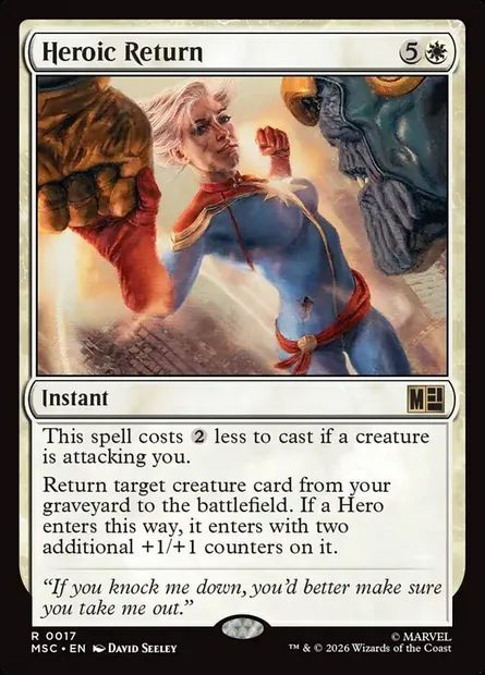 Heroic Return, Magic card MSC 17 — Marvel Super Heroes Commander set
