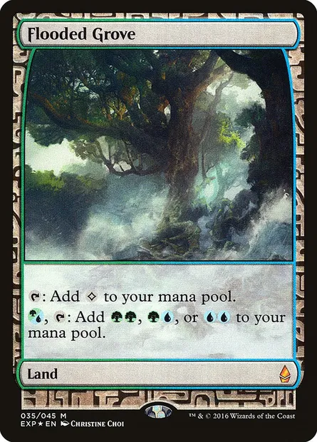 Flooded Grove, Magic card EXP 35 — Zendikar Expeditions set