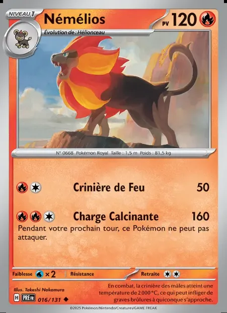 Némélios, carte Pokémon PRE 016 — extension Évolutions Prismatiques