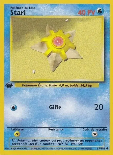 Stari, carte Pokémon BS 65 — extension Set de Base
