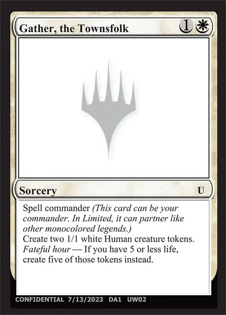 Gather, the Townsfolk, carte Magic UNK UW02a — extension Unknown Event