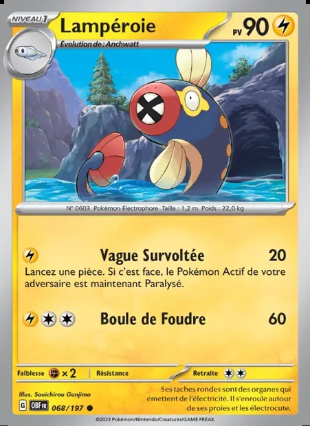 Lampéroie, carte Pokémon OBF 068 — extension Flammes Obsidiennes