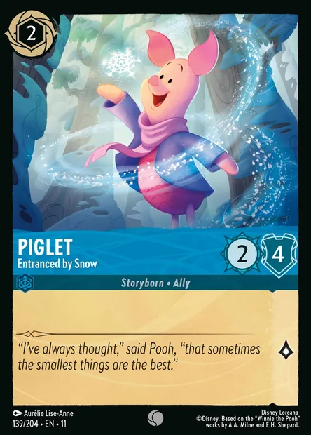 Piglet - Entranced by Snow, Disney Lorcana card CH11-139 — Winterspell set