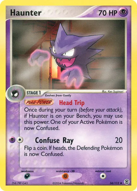 Haunter, Pokémon card RG 34 — FireRed & LeafGreen set
