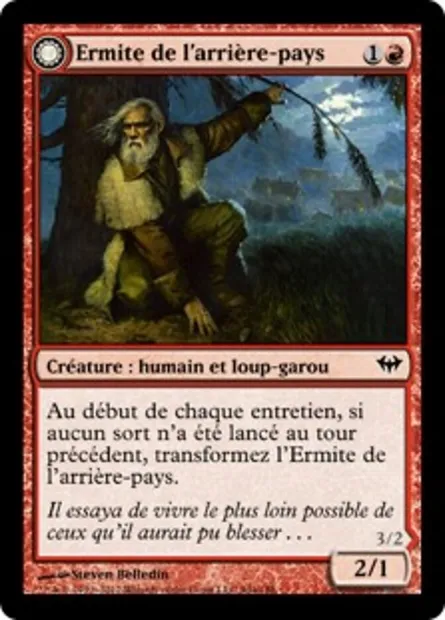 Ermite de l'arrière-pays // Fléau de l'arrière-pays, carte Magic DKA 94 — extension Obscure Ascension