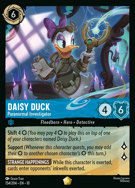 Daisy Duck - Paranormal Investigator, Disney Lorcana card CH10-154 — Whispers in the Well set