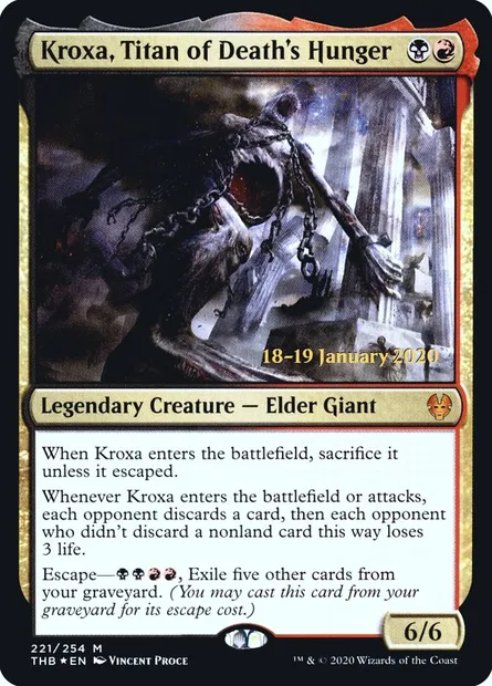 Kroxa, titan de la Soif de mort, carte Magic PTHB 221s — extension Theros Beyond Death Promos