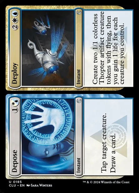 Depose // Deploy, Magic card CLU 185 — Ravnica: Clue Edition set
