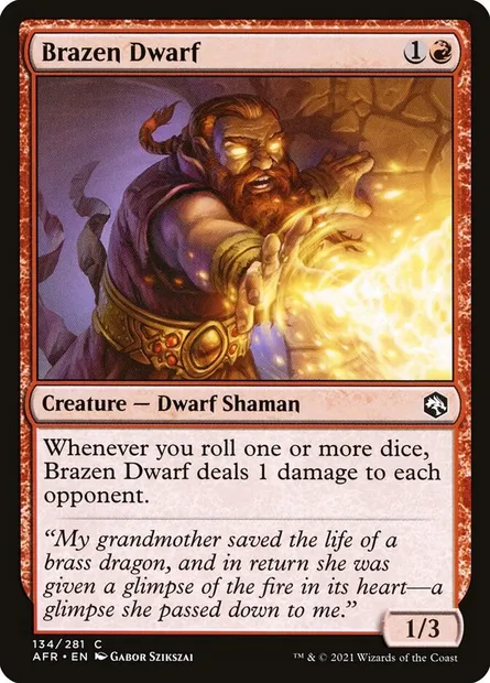 Brazen Dwarf, Magic card AFR 134 — Adventures in the Forgotten Realms set