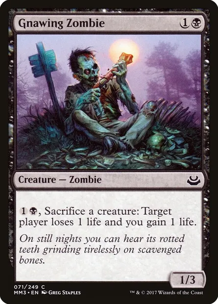 Gnawing Zombie, Magic card MM3 71 — Modern Masters 2017 set