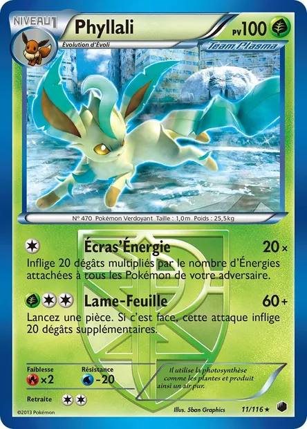 Phyllali, carte Pokémon PLF 11 — extension Glaciation Plasma