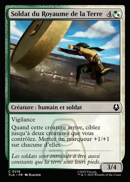 Soldat du Royaume de la Terre, carte Magic TLA 216 — extension Avatar: The Last Airbender