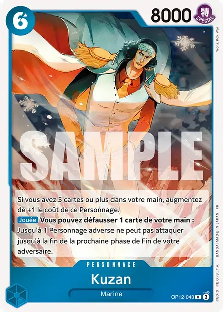 Kuzan, carte One Piece OP12-043 — extension L'HÉRITAGE DU MAÎTRE