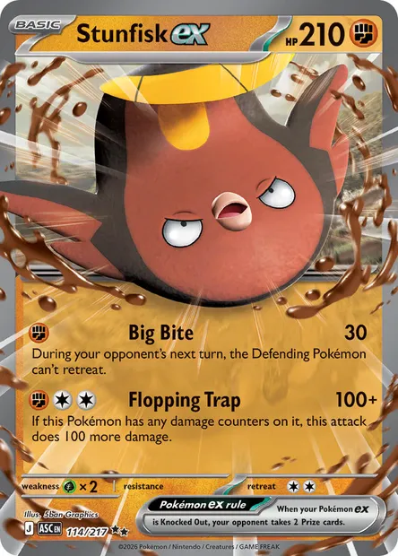 Stunfisk ex, Pokémon card ASC 114 — Ascended Heroes set