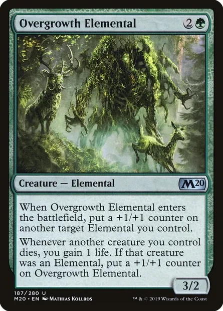 Overgrowth Elemental, Magic card M20 187 — Core Set 2020 set