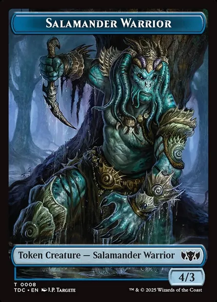 Salamander Warrior, Magic card TTDC 8 — Tarkir: Dragonstorm Commander Tokens set
