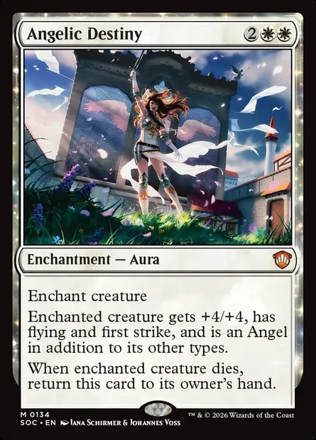 Angelic Destiny, Magic card SOC 134 — Secrets of Strixhaven Commander set