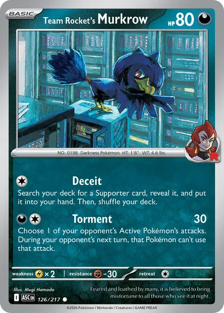 Team Rocket's Murkrow, Pokémon card ASC 126 — Ascended Heroes set
