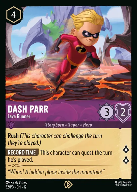 Dash Parr - Lava Runner, Disney Lorcana card P3-052 — P3 set
