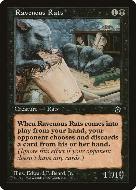 Ravenous Rats, Magic card P02 87 — Portal Second Age set
