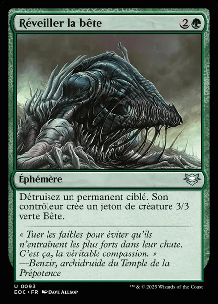 Réveiller la bête, carte Magic EOC 93 — extension Edge of Eternities Commander
