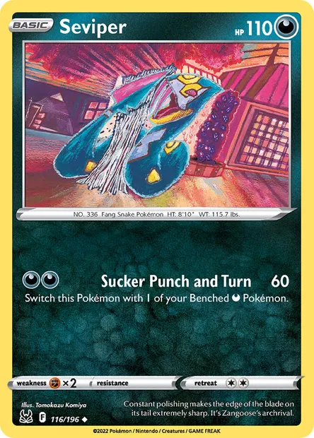 Seviper, Pokémon card LOR 116 — Lost Origin set