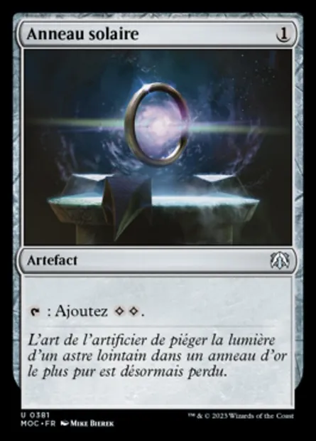 Anneau solaire, carte Magic MOC 381 — extension March of the Machine Commander