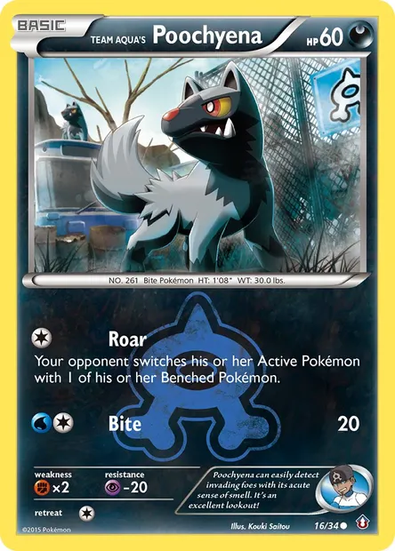 Team Aqua's Poochyena, Pokémon card DCR 16 — Double Crisis set